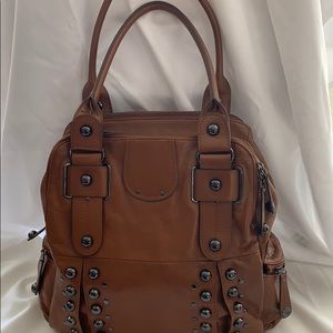 Hype Jenny studded 3 zip pocket tote